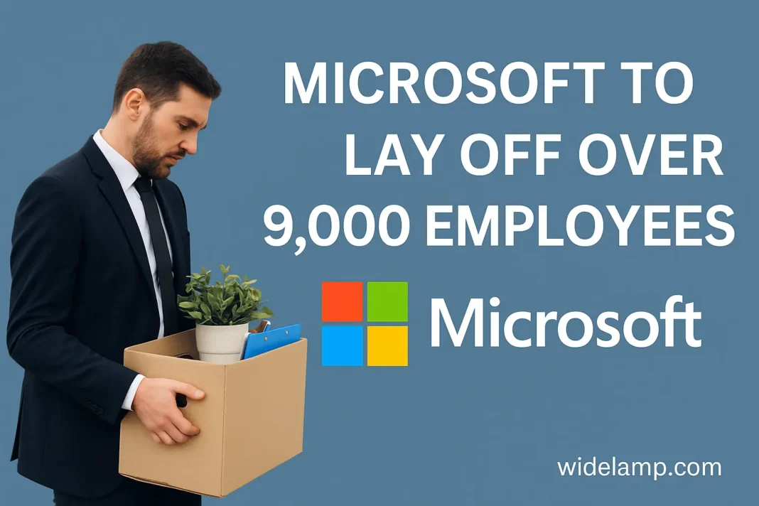 microsoft layoff 2025, a man holding a box with a plant